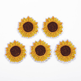 Computerized Embroidery Cloth Iron On Patches, Costume Accessories, Appliques, Sunflower