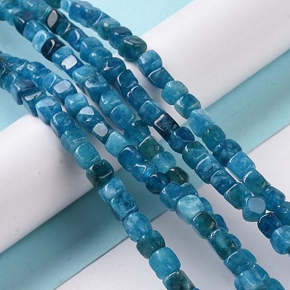 Natural Quartz Beads Strands, Dyed & Heated, Cube