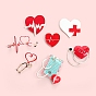 Medical Theme Alloy Brooches, Enamel Lapel Pin, with Butterfly Clutches, for Backpack Clothes, Light Gold