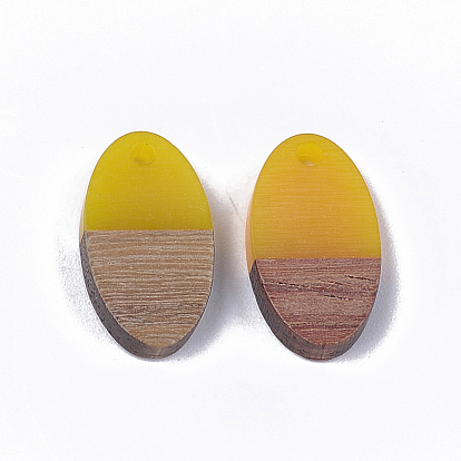 Pendentifs en bois de résine et de noyer, ovale