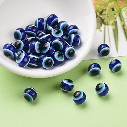 Round Evil Eye Resin Beads