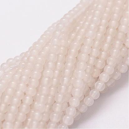 Natural White Jade Beads Strands, Round