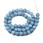 Cuarzo natural, teñido de hilos de perlas redonda, aguamarina imitación