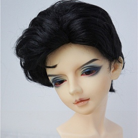 Imitation mohair lissé coiffure perruque cheveux, pour les accessoires de fabrication de poupées à rotule pour garçon de bricolage