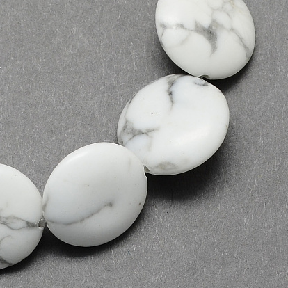 Perles de pierre gemme ronde et plate howlite naturelle de pierre brins