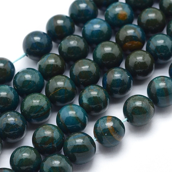 Dyed Natural Gemstone Beads Strands, Imitation Apatite, Round