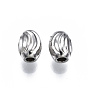 201 Stainless Steel Corrugated Beads, Oval