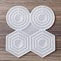 Moldes de silicona para colgantes diy hexagonales/redondos/anillos, moldes de resina, para resina uv, fabricación de joyas de resina epoxi
