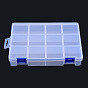 Contenedor de almacenamiento de cuentas de polipropileno (pp) rectangular, con tapa abatible y 12 compartimentos, para joyería pequeños accesorios