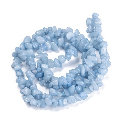Brins de perles aquamarine naturelles teints, puce