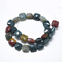 Natural Indian Agate Beads Strands, Faceted, Square