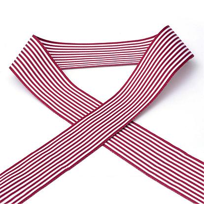 Striped Polyester Grosgrain Ribbon, 1-1/2 inch(38mm), about 100yards/roll(91.44m/roll)