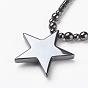 Non-magnetic Synthetic Hematite Pendant Necklaces, with Magnetic Clasps, Star