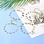 Natural Mixed Gemstone Chip Beaded Anklets, Brass Cable Chain Anklets, Golden