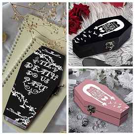 Coffin Shaped Wood Jewelry Storage Boxes, for Earrings, Rings, Bracelets, Necklaces Storage
