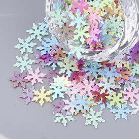 Ornament Accessories, PVC Plastic Paillette/Sequins Beads, No Hole/Undrilled Beads, Christmas Snowflake