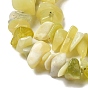 Натуральный лимон нити шарик нефрита чип, 5~8x5~8 мм, отверстие : 1 мм, о 31.5 дюйме