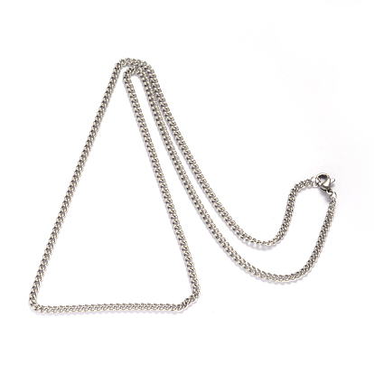 304 de acero inoxidable collares de cadena de cadena del encintado trenzado, con cierre de langosta, 21.85 pulgada (55.5 cm), 3 mm