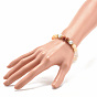 Natural Aventurine & Wood Round Beaded Stretch Bracelet, Gemstone Jewelry for Women