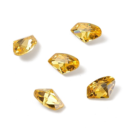 Cubic Zirconia Cabochons, Pointed Back & Back Plated, Triangle
