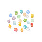 600pcs 12 brins de perles de verre à facettes couleurs, jade d'imitation, cube