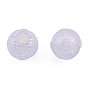 Electroplate Acrylic European Beads, Large Hole Beads, Pearlized, Round