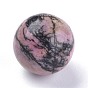 Natural Rhodonite Beads, Gemstone Sphere, No Hole/Undrilled, Round