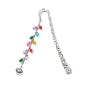 Tibetan Style Alloy Charms Bookmarks, Hook Bookmark, 304 Stainless Steel Curb Chains Tassel Book Marker with Transparent Acrylic Bicone Beads