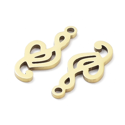 Ion Plating(IP) 316L Surgical Stainless Steel Pendants, Laser Cut, Musical Note Charm