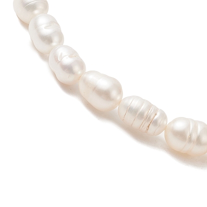Bracelet extensible en perles de riz naturel pour femme
