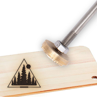 Fer à marquer le bois Olycraft Timbre de fer à marquer BBQ Timbre thermique avec tête en laiton et manche en bois pour le travail du bois et la conception artisanale