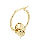 Brass Knot Beaded Hoop Earrings for Women