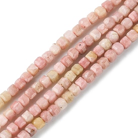 Natural Rhodonite Beads Strands, Faceted, Cube