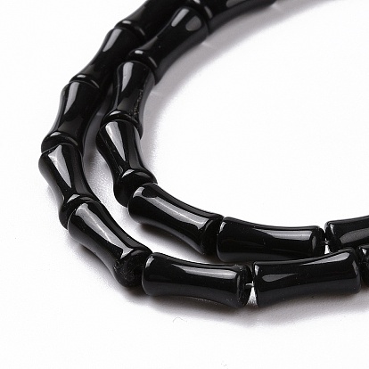 Natural Obsidian Beads Strands, Bamboo Stick