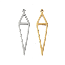 304 Stainless Steel Pendants, Laser Cut, Triangle Charm