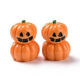 Halloween Opaque Resin Cabochons, Pumpkin Jack-O'-Lantern