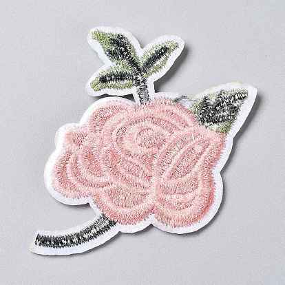 Computerized Embroidery Cloth Iron on/Sew on Patches, Costume Accessories, Appliques, Rose Shape