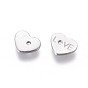 304 Stainless Steel Charms, for Valentine's Day Jewelry Making, Chain Extender Teardrop, Heart with word LOVE