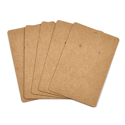 Rectangle Kraft Paper One Pair Earring Display Cards with Hanging Hole, Jewelry Display Card for Pendants and Earrings Storage