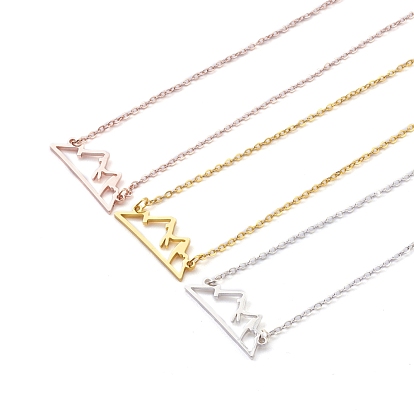 304 Stainless Steel Alps Pendant Necklaces, with Lobster Claw Clasps