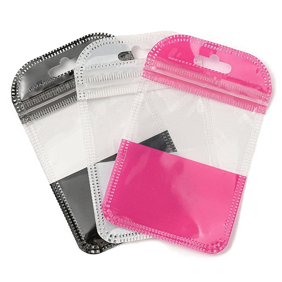 Bolsas con cierre zip de embalaje de plástico, bolsas superiores autoselladas, con ventana, Rectángulo