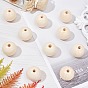Natural Unfinished Wood Round Beads, Waxed Wooden Beads, Smooth Surface, with Nylon Packaging Vacuum Bag