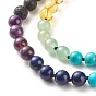 Gemstone Mala Beads Necklace, Lampwork Evil Eye with Tassel Big Pendant Necklace, Yoga Prayer Jewelry for Women