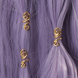Poignets en bobine de cheveux en alliage, accessoires dreadlocks, décoration de cheveux en spirale