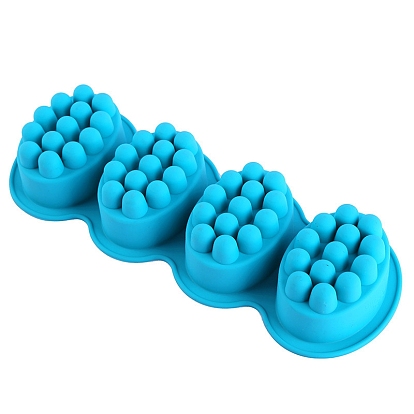 Moules en silicone de savon de barre de massage bricolage, 4 cavités, pour la fabrication de savon