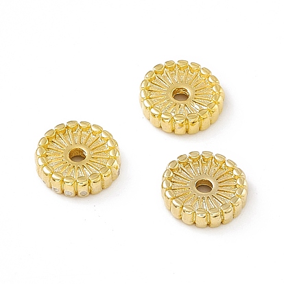 Brass Beads, Cadmium Free & Lead Free, Long-Lasting Plated, Flat Round