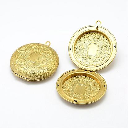 Medallón de bronce grandes colgantes, plano y redondo, sin plomo