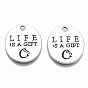 Tibetan Style Alloy Pendants, Lead Free & Cadmium Free, Oval with Word Life is a Gift & Tree