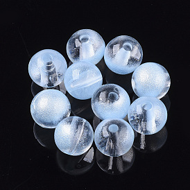 Perles acryliques transparentes, de style peint à la bombe , ronde