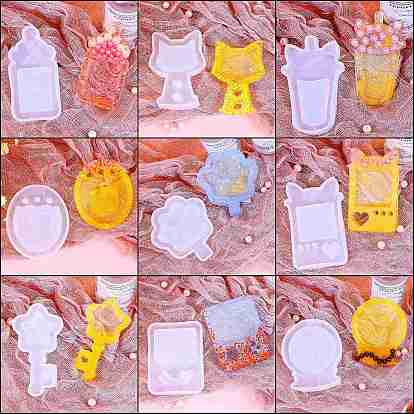 Quicksand Molds, Food Grade Silicone Keychain Ornament Resin Molds, for UV Resin, Epoxy Resin Craft Making